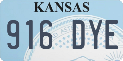 KS license plate 916DYE