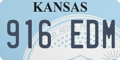 KS license plate 916EDM