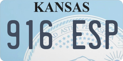 KS license plate 916ESP