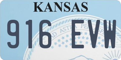 KS license plate 916EVW