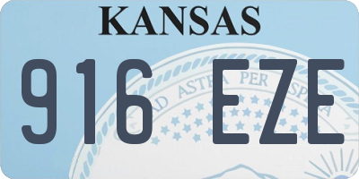 KS license plate 916EZE
