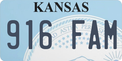 KS license plate 916FAM