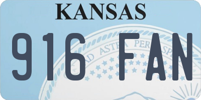 KS license plate 916FAN