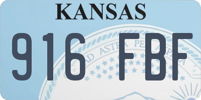 KS license plate 916FBF