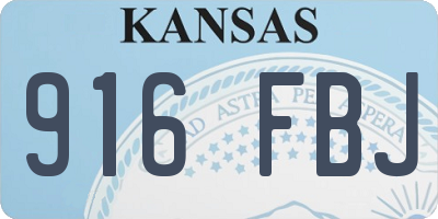 KS license plate 916FBJ