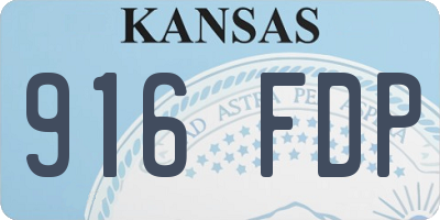 KS license plate 916FDP
