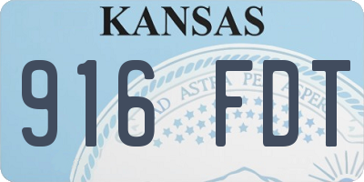 KS license plate 916FDT