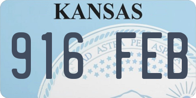 KS license plate 916FEB