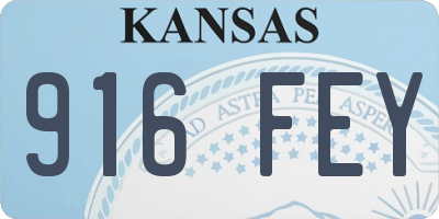 KS license plate 916FEY