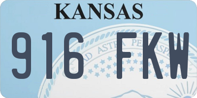 KS license plate 916FKW