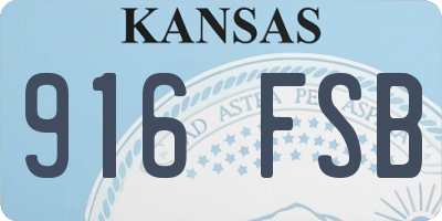 KS license plate 916FSB