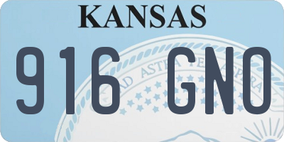 KS license plate 916GNO