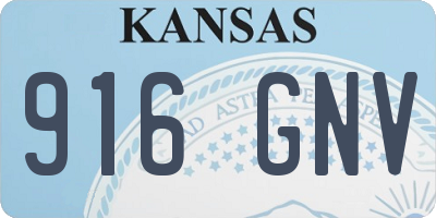 KS license plate 916GNV