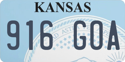 KS license plate 916GOA