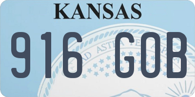 KS license plate 916GOB