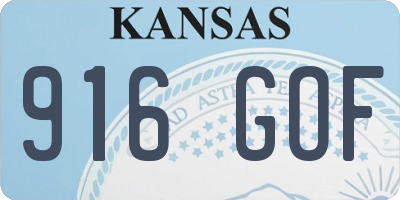 KS license plate 916GOF