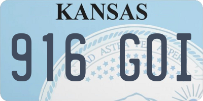KS license plate 916GOI