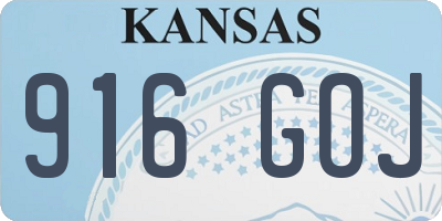 KS license plate 916GOJ