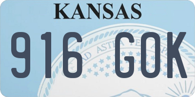 KS license plate 916GOK