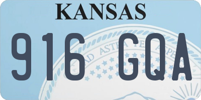 KS license plate 916GQA
