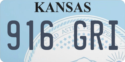 KS license plate 916GRI