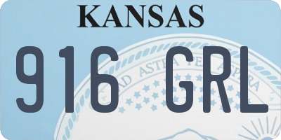 KS license plate 916GRL
