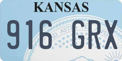 KS license plate 916GRX