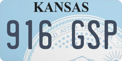 KS license plate 916GSP