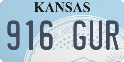 KS license plate 916GUR