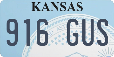 KS license plate 916GUS