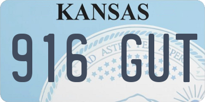 KS license plate 916GUT