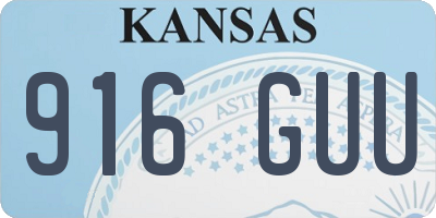 KS license plate 916GUU