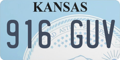 KS license plate 916GUV