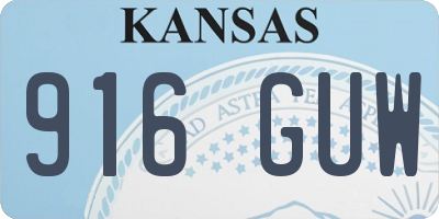 KS license plate 916GUW