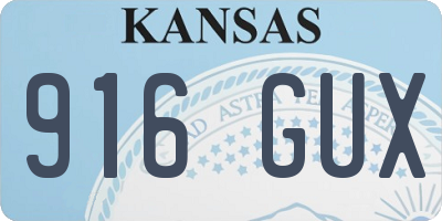 KS license plate 916GUX