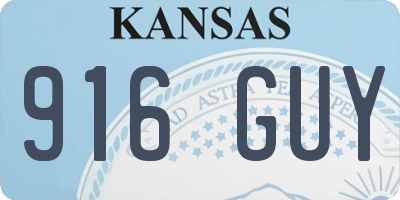 KS license plate 916GUY