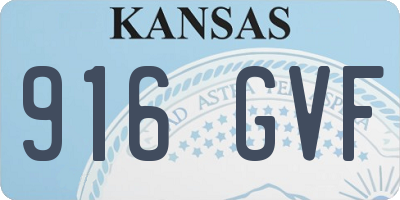KS license plate 916GVF