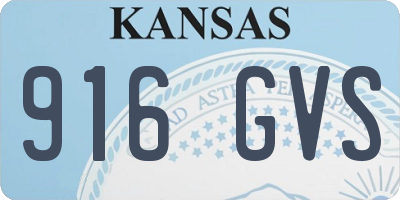 KS license plate 916GVS