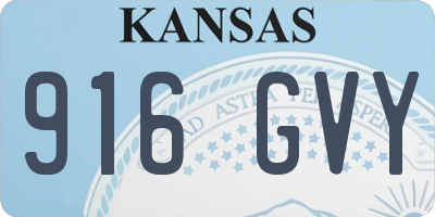 KS license plate 916GVY