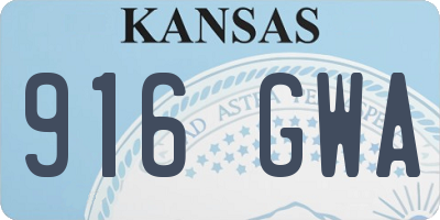 KS license plate 916GWA