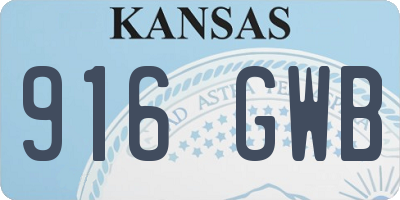 KS license plate 916GWB