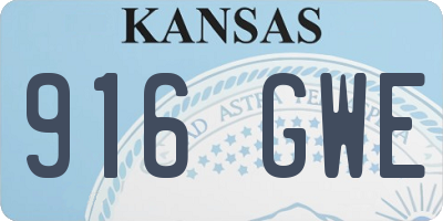 KS license plate 916GWE