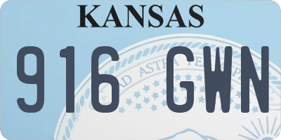 KS license plate 916GWN