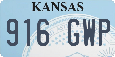 KS license plate 916GWP