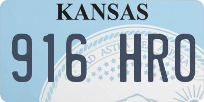 KS license plate 916HRO
