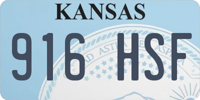 KS license plate 916HSF