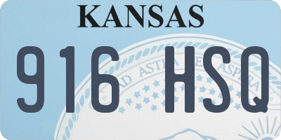 KS license plate 916HSQ