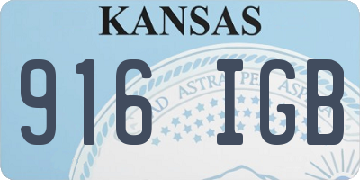 KS license plate 916IGB