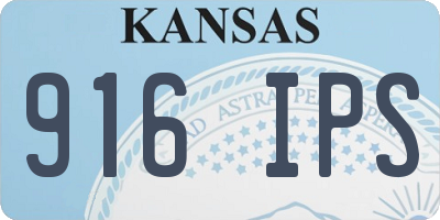KS license plate 916IPS