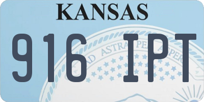 KS license plate 916IPT